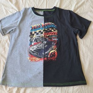 GRAPHIC TEE BLACK AND GREY COLORBLOCK